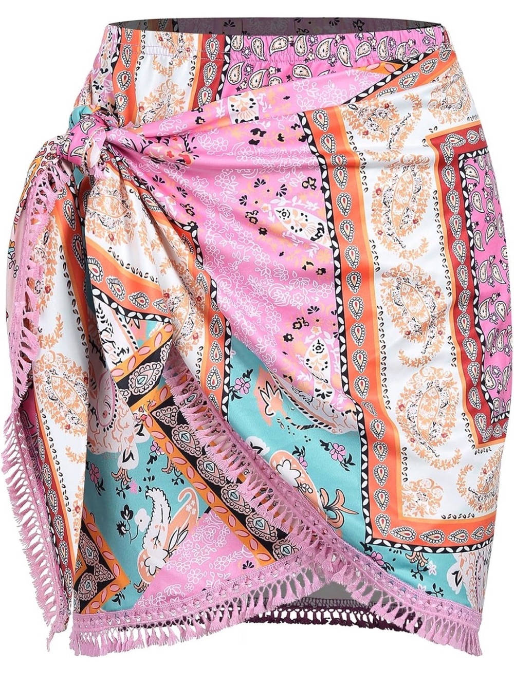 🎉SALE!!! NEW - Women’s Pink & Aqua Printed Sarong Swim Cover-Up